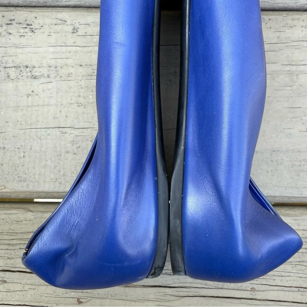 Gucci Blue Leather Bamboo Bow Ballet Flats Size 40 - Picture 10 of 16